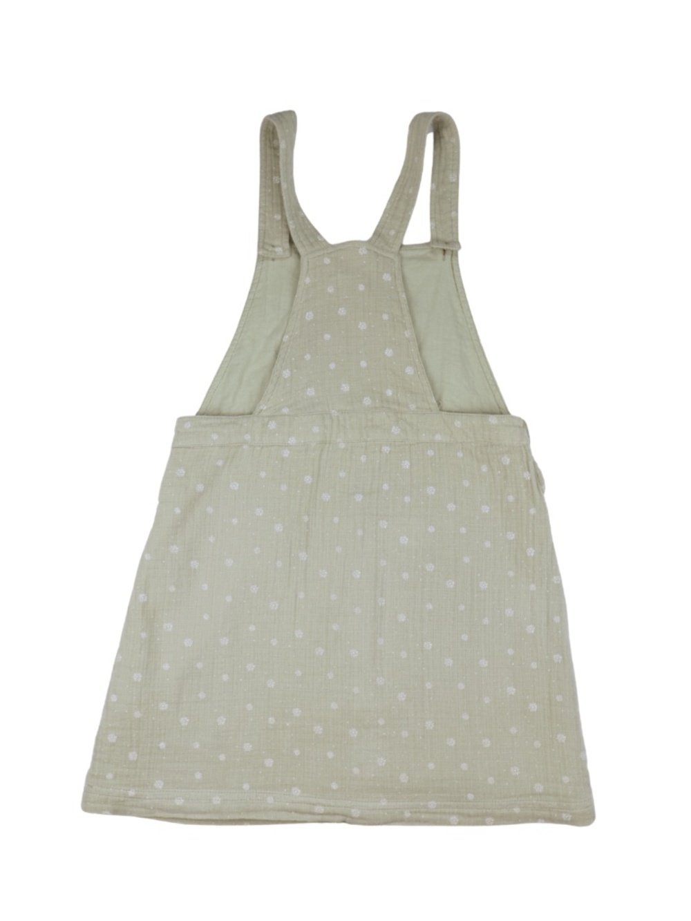 Happy Grey Girls Size 8 Sage Green Overall Dress Polka Dot Cotton - Picture 3 of 8